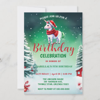 Niedliches Einhorn Weihnachten Weihnachten Geburts Save The Date