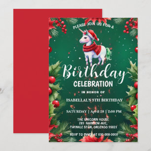 Niedliches Einhorn Weihnachten Weihnachten Geburts Save The Date