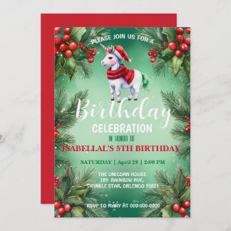 Niedliches Einhorn Weihnachten Weihnachten Geburts Save The Date