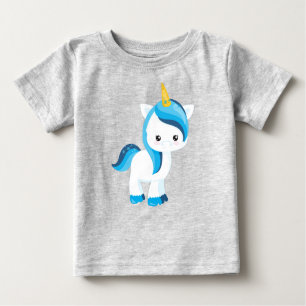 Niedliches Einhorn, Winter, Schneeflocken, Zaubere Baby T-shirt