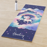 Niedliches Einhorn-Yoga-Mat mit Individuelle Name