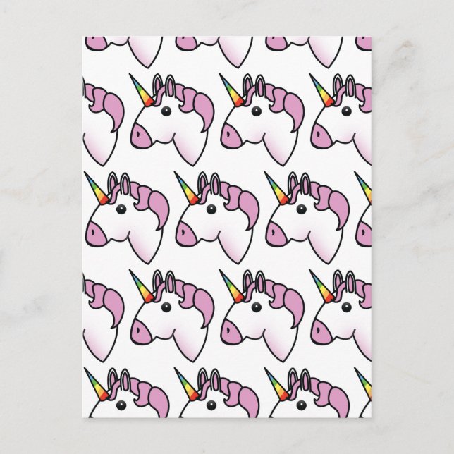 Niedliches Einhornmuster Postkarte (Vorderseite)