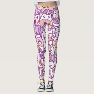 Niedliches Einhornpony: Zauberdoodle-Sammlung Leggings