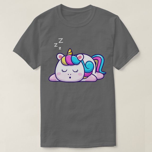 Niedliches Einhornschlafen (1) T-Shirt (Design vorne)