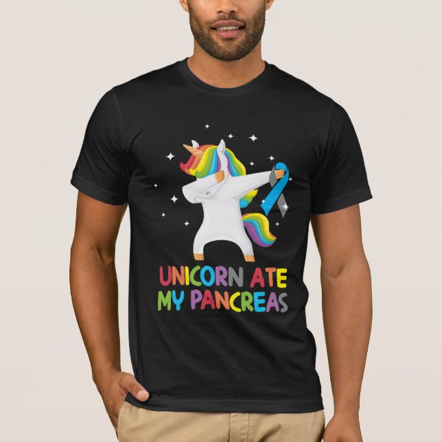 Niedliches Einicorn Pankreas Diabetisches Kind T-Shirt (Vorderseite)
