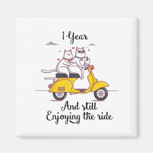 Niedliches einjähriges Jubiläum Magnet