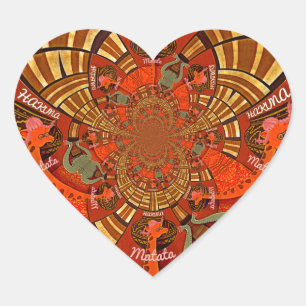 Niedliches einzigartiges Giraffe Animal Hakuna Mat Herz-Aufkleber