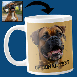 Niedliches, einzigartiges Gold Black Boxer Dog Vat Jumbo-Tasse