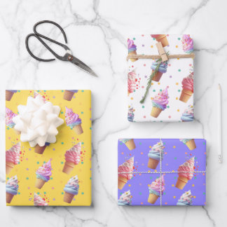 Niedliches Eis-Party-Design Geschenkpapier Set