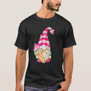 Niedliches Eiscreme-Genom für Frauen mit rosa Buff T-Shirt