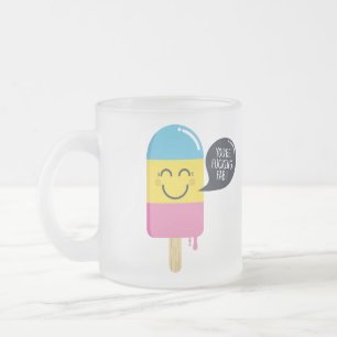 Niedliches Eiscremelächeln - Sie sind Toll-Lustig Mattglastasse