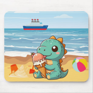 Niedliches Eisessen am Strand Mousepad