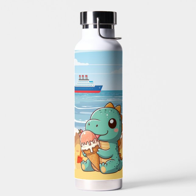 Niedliches Eisessen am Strand Trinkflasche (Links)