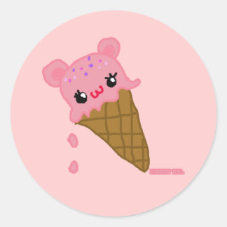 niedliches Eiskrem Runder Aufkleber