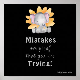 Niedliches Elefant-Motivierend Zollposter Poster