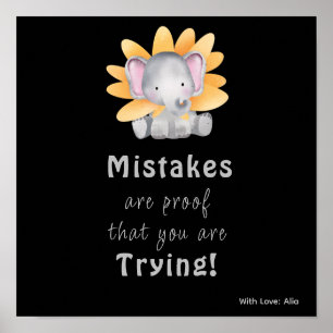 Niedliches Elefant-Motivierend Zollposter Poster