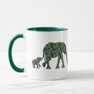 Niedliches Elefant- und Baby Elephant Coffee Tasse