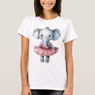 Niedliches Elefantenballerina tanzendes Ballett T-Shirt