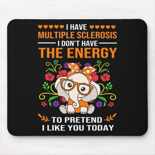 Niedliches Elefantenbewusstsein Multiple Sklerose  Mousepad (Vorne)