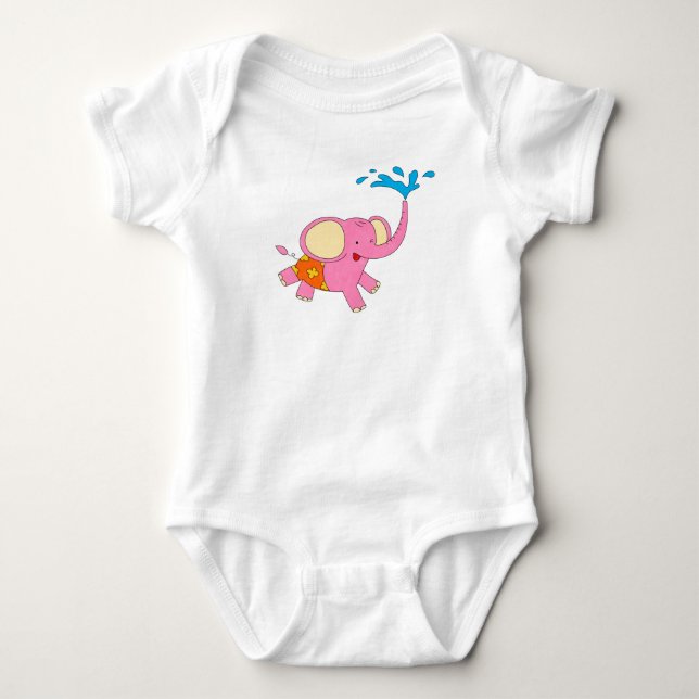 Niedliches Elefantendesign Baby Strampler (Vorderseite)