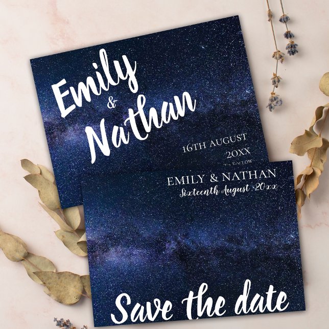 Niedliches Elegant unter der Sternentypografie-Hoc Save The Date (Cute Elegant Under The Stars Typography Wedding Save The Date)
