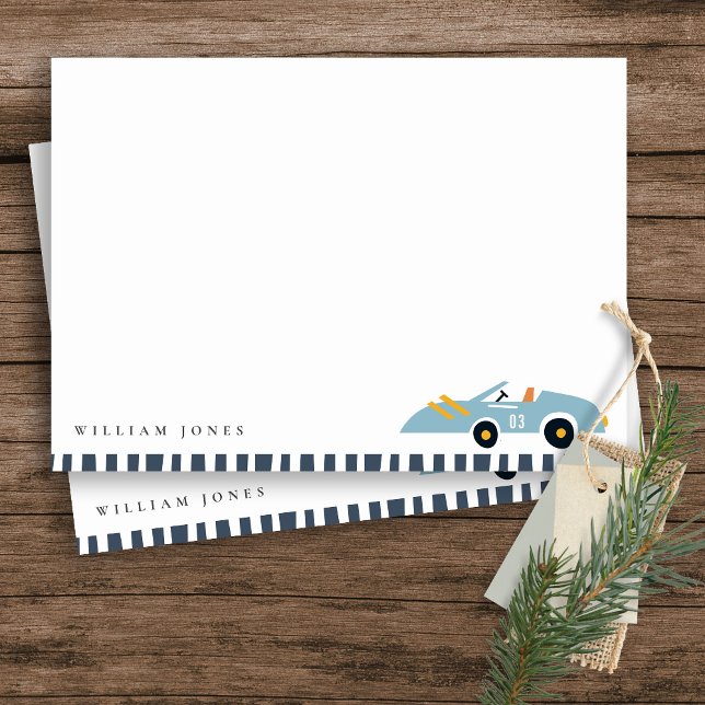 Niedliches, elegantes blaues Race Car Kinder jeden Mitteilungskarte (Von Creator hochgeladen)