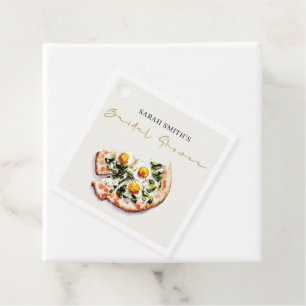 Niedliches elegantes Ei Basil Pizza Brautparty Par Geschenkanhänger