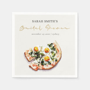 Niedliches elegantes Ei Basil Pizza Brautparty Par Serviette