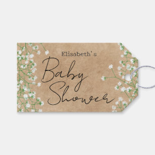 Niedliches elegantes Gipskraut Floral Boho Babydus Geschenkanhänger