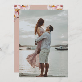 Niedliches elegantes hellbraunes Foto Einladung zu