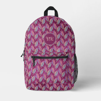 Niedliches, elegantes, rosa Abstraktes Muster Mono Bedruckter Rucksack