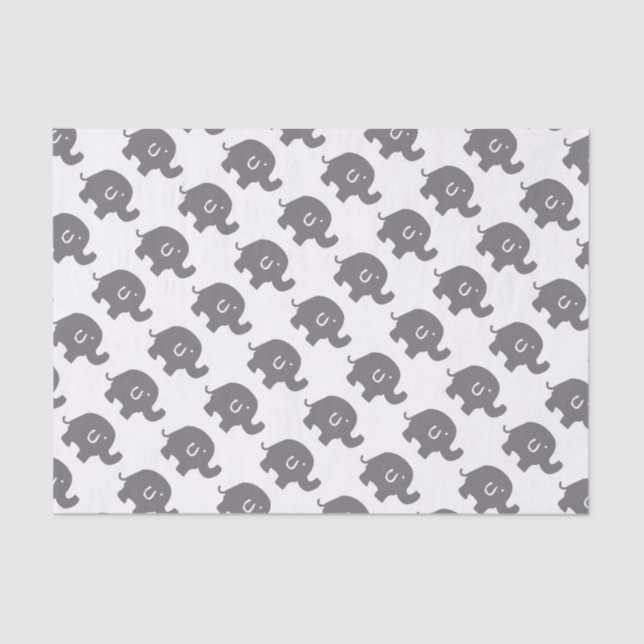 Niedliches Elephant Baby Dusche Geschenkpapier Seidenpapier (Vorderseite)