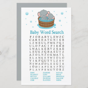 Niedliches Elephant Baby Shooter Word Search Game