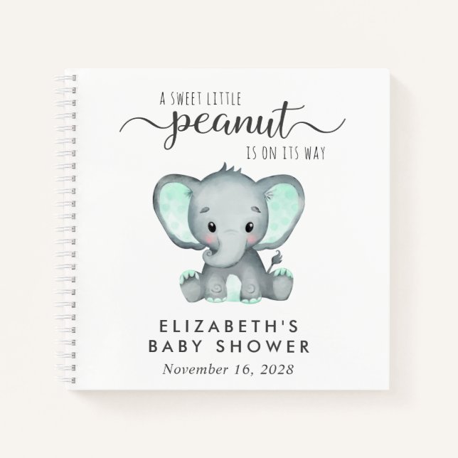 Niedliches Elephant Baby Showbook Notizbuch (Vorderseite)