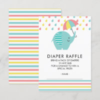 Niedliches Elephant Baby Showdiaper Raffle Ticket