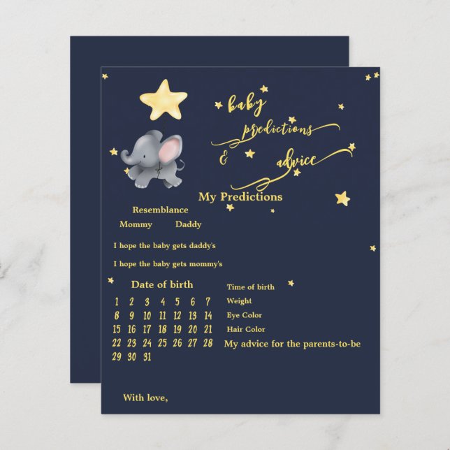 Niedliches Elephant & Balloon Baby Showspiel (Vorne/Hinten)