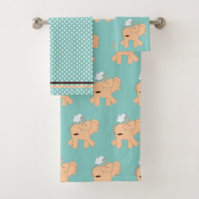 Niedliches Elephant Bath Handtuch Set (Insitu)