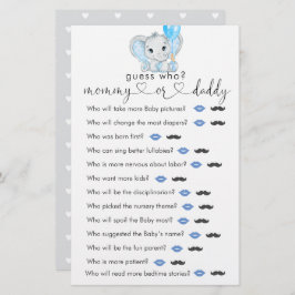Niedliches Elephant Boy Baby Shower "raten Sie, we