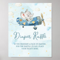 Niedliches Elephant Flugzeug Adventure Blue Diaper