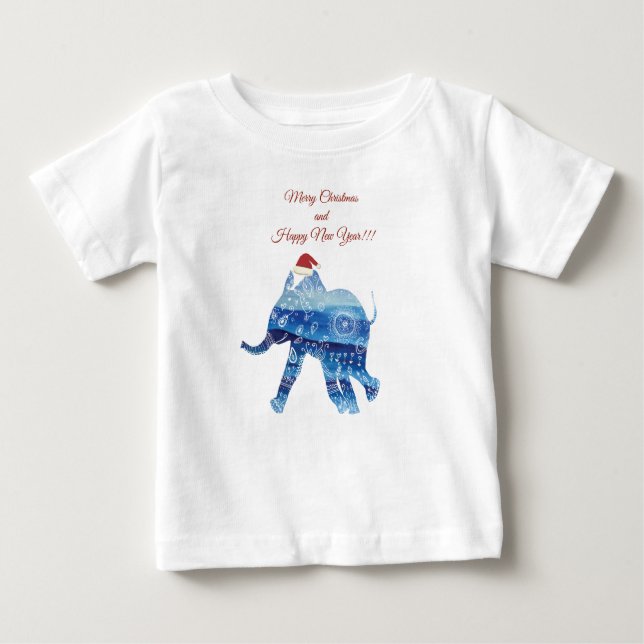 Niedliches Elephant Holiday Baby Shirt (Vorderseite)