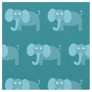 Niedliches Elephant Kid Baby Kinderzimmer Aquamari Stoff