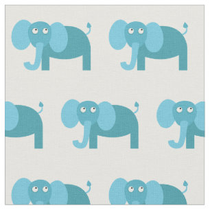 Niedliches Elephant Kid Baby Kinderzimmer Weiß Stoff