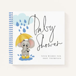 Niedliches Elephant Rain Baby Showbook Notizbuch