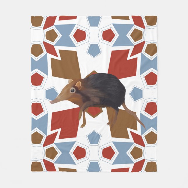 Niedliches Elephant Shrew Fun farbiges Muster Fleecedecke (Vorderseite)