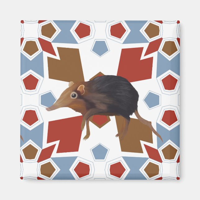 Niedliches Elephant Shrew Fun farbiges Muster Magnet (Vorne)