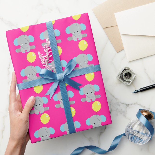 Niedliches Elephant Wrapping Paper Geschenkpapier (Von Creator hochgeladen)