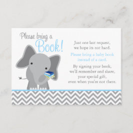 Niedliches Elephant Zickzack Light Blue Baby Dusch Begleitkarte