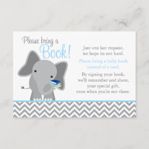 Niedliches Elephant Zickzack Light Blue Baby Dusch Begleitkarte