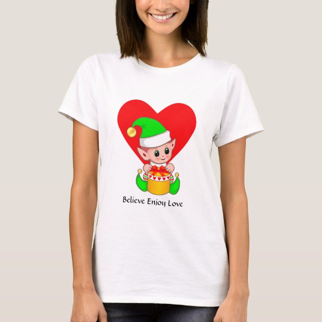 Niedliches Elf & Herz mit Motivierend Worten T-Shirt (Vorderseite)