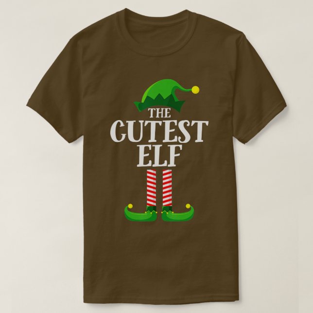 Niedliches Elf Matching Family Group Weihnachts-Pa T-Shirt (Design vorne)